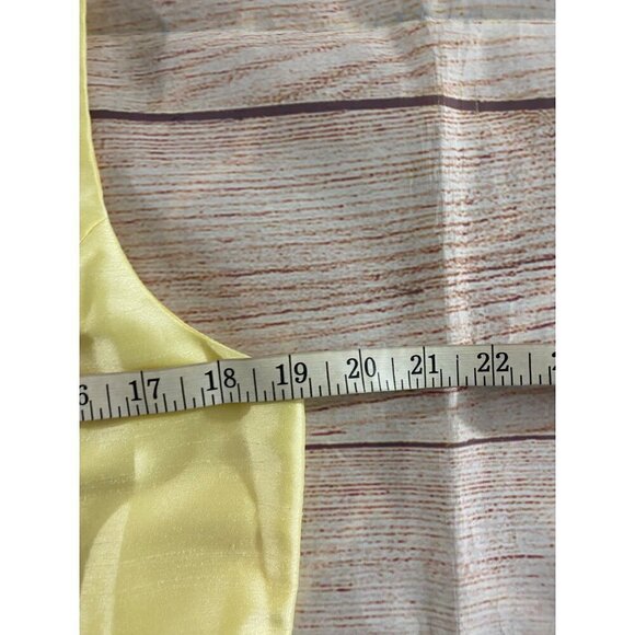 Vintage Donna Morgan Women's Yellow Embellished Satin Maxi - 12 - Picture 8 of 13